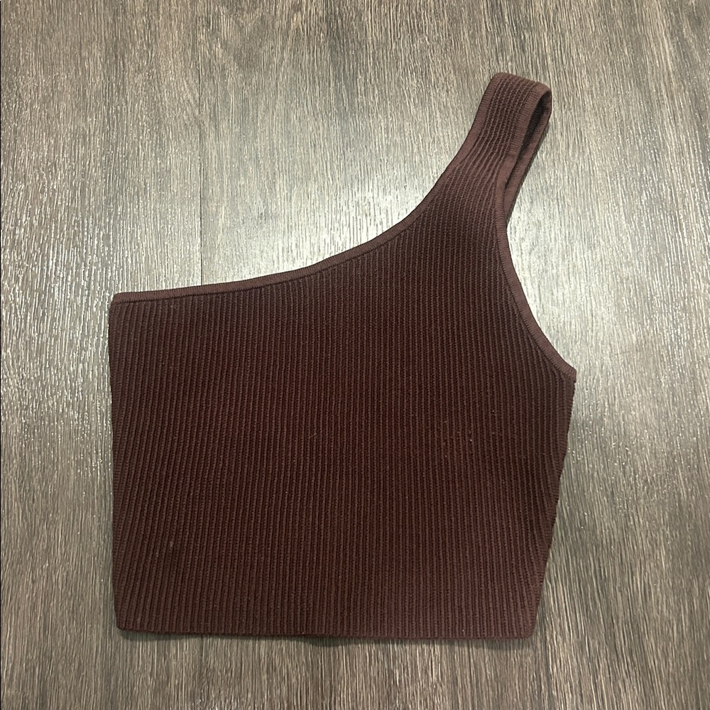 Aritzia Babaton Sculpt Knit One-shoulder Cropped Tank size XS